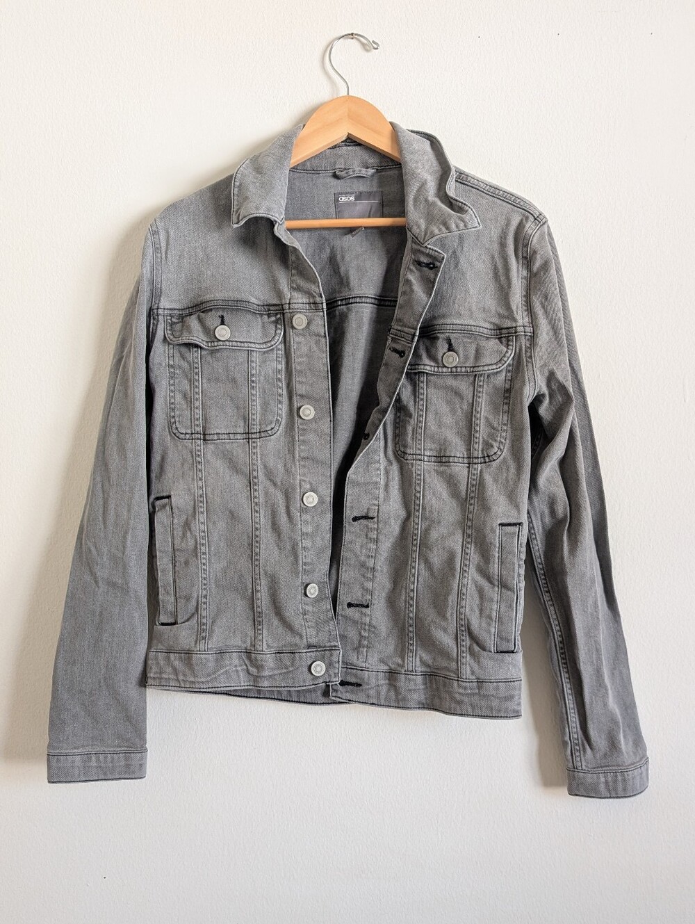 ASOS Gray Denim Mens Trucker Jacket